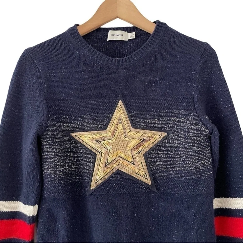 Coach 1941 Wool Glitter Star Crewneck Sweater